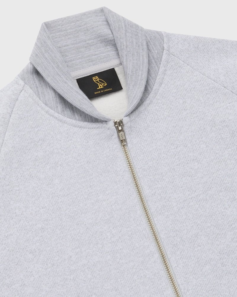 cardigan con zip intera in pile maculato ovo di tops octobers very own grigio