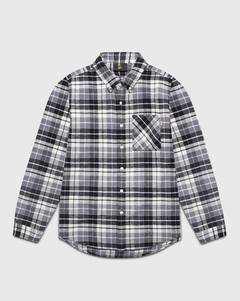 camicia in flanella a quadri ovo di tops octobers very own nera