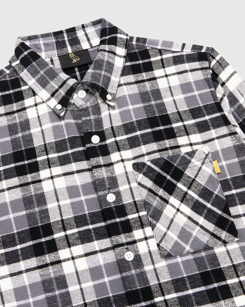 camicia in flanella a quadri ovo di tops octobers very own nera